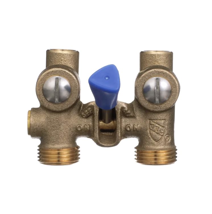 Watts 175C Series 1/2" Bronze Ball-Type Washing Machine Shutoff Valve, 3/4" Hose Outlet Connection, 1/2" Copper Dual Ell Adapters for Solder or Hose, O-Rings, Maximum Pressure 200 psi - Image 5
